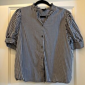 GUC Black and White Gingham Blouse Women’s size XL
